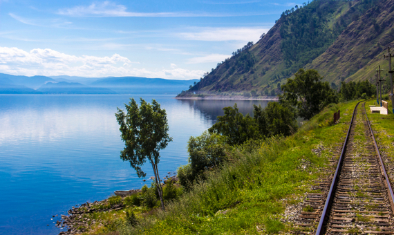 貝加爾湖鐵路風景 Baikal Lake